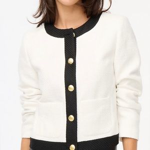 J. Crew Ivory Tweed Cropped Lady Jacket Blazer Size 6 NWT